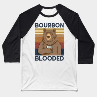 Bear Bourbon Blooded Baseball T-Shirt